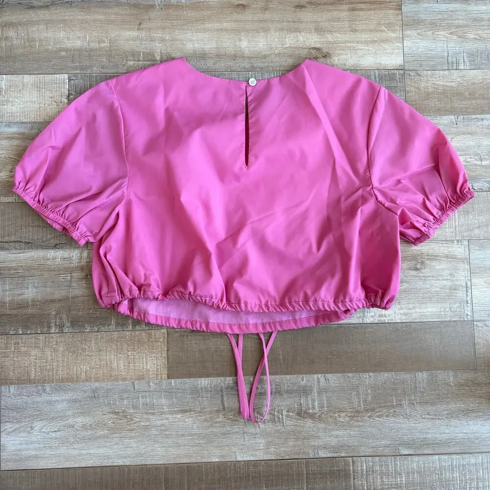 STAUD Prato Crop Top Size M Wild Orchid Pink